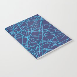 Abstract Minimal Decorative Blue Thine Line On Darker Blue Notebook