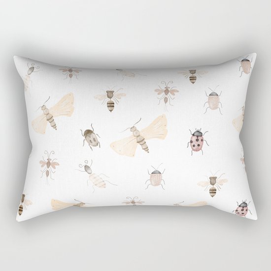 Insects and Bugs Pattern Rectangular Pillow