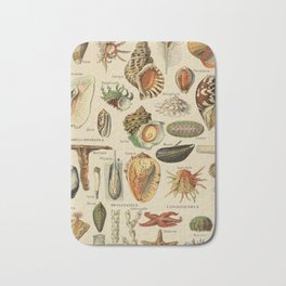 Vintage sealife and seashell illustration Bath Mat | Present, Botanical, Graphicdesign, Printed, Water, Shrooms, Fungi, Mushroom, Algae, Retro 