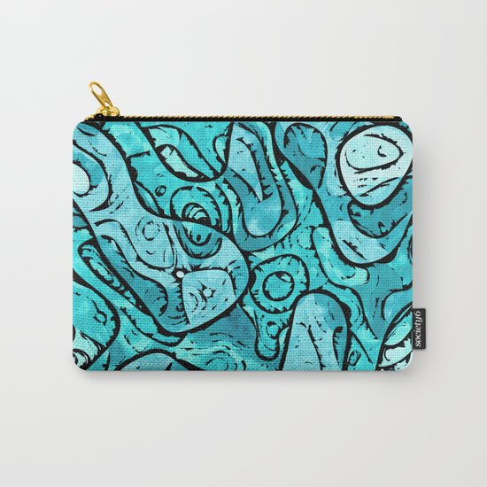 Abstract Shades of Blue Carry-All Pouch
