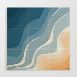 Abstract print sea and beach Wood Wall Art