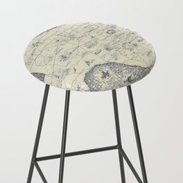 A pictorial sketch of Texas-Old vintage map Bar Stool