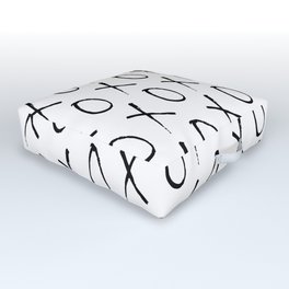 Punk Rock XOXO Pattern White Black Outdoor Floor Cushion