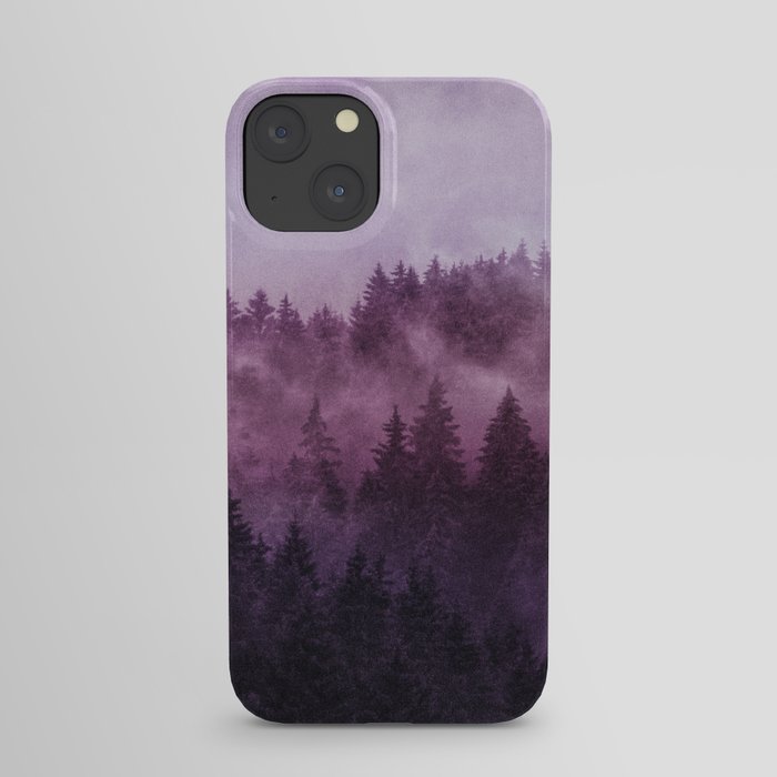 Excuse me, I’m lost // Laid Back In A Misty Foggy Wild Romantic Cascadia Trees Forest Covered In Fog iPhone Case