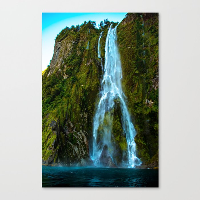Fiordland Waterfall - Milford Sound, New Zealand Canvas Print