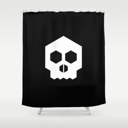 hex geometric halloween skull Shower Curtain