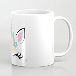 Pink unicorn with beatiful flower. Coffee Mug