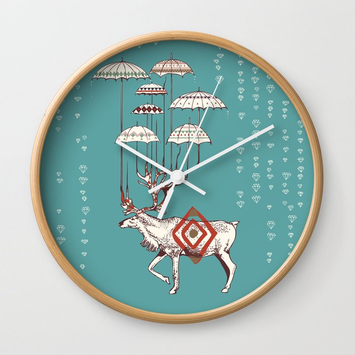 Rain Deer Wall Clock