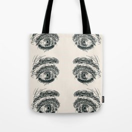 Exhausted  Eyes Tote Bag | Digital, Curated, Strokes, Vector, Pattern, Drawing, Beige, Mentalhealth, Vectordrawing, Illustration 