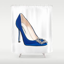 Blue Shoe Shower Curtain