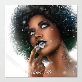 LICK ME - Black Canvas Print