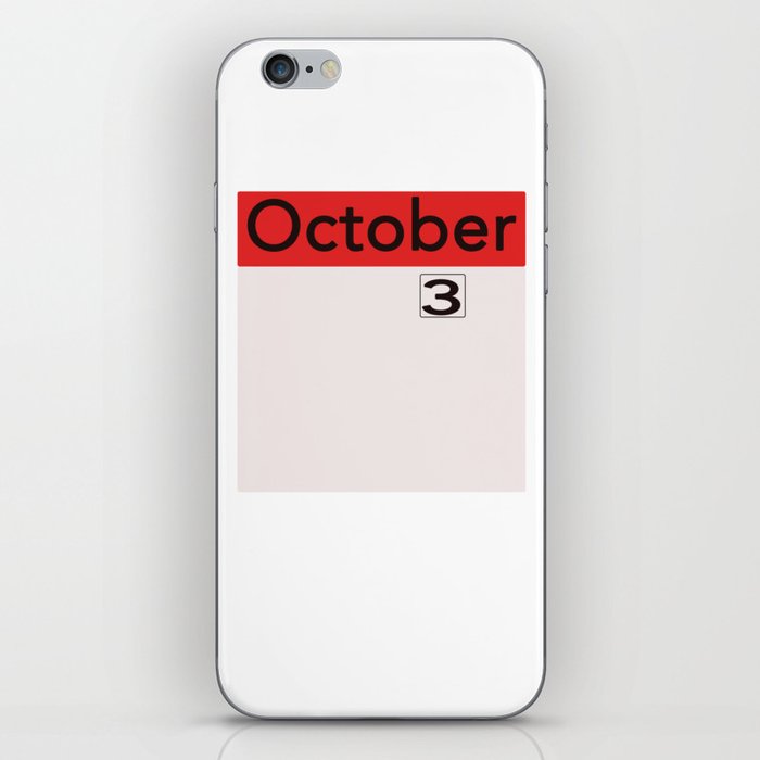 October 3rd on the Calendar iPhone Skin