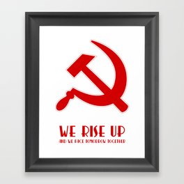 We rise up hammer and sickle protest Framed Art Print