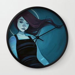 Water Wall Clock | Water, Illustration, Blue, Digital, Angel, Painting 