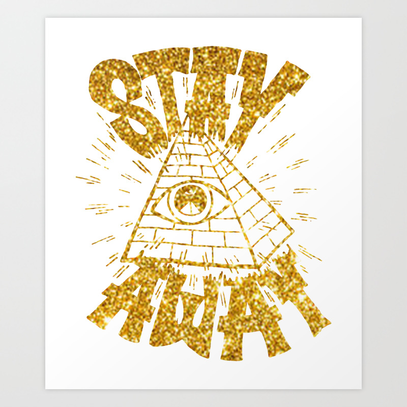 Sale White Tee With Gold Pyramid And Eye Design Illuminati Viking