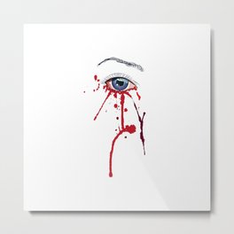 Blue eye with red paint Metal Print | Abstract, Vector, Splatters, Halloween, Blood, Graphicdesign, Paint, Vampire, Red, Blueeye 