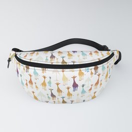 Giraffe of a different Color: white background Fanny Pack