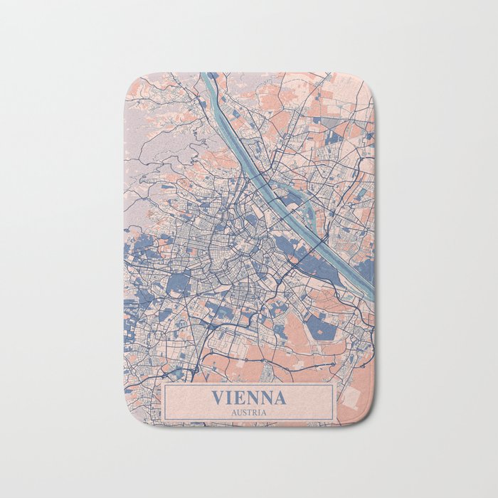 Vienna vintage city map Bath Mat