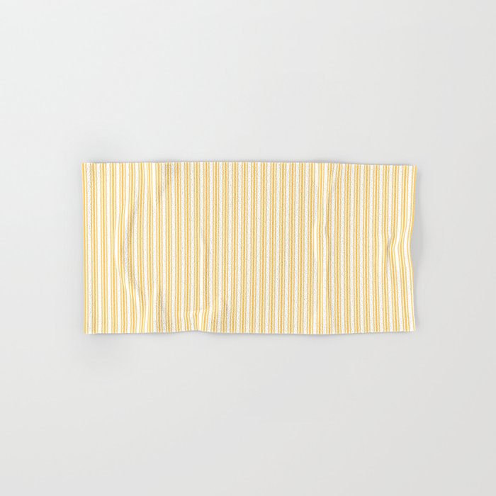 Classic Small Yellow Butter French Mattress Ticking Double Stripes Hand & Bath Towel