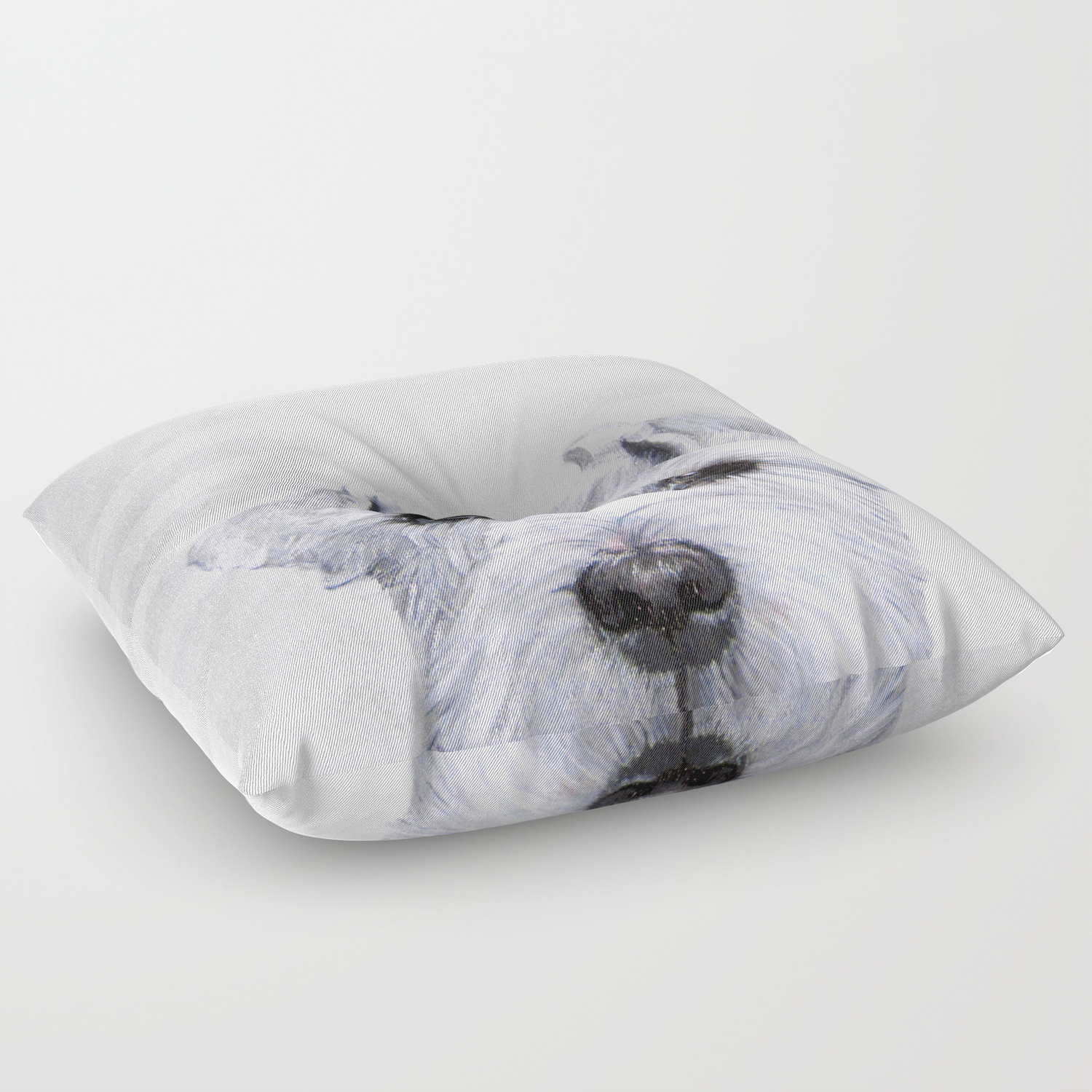 Schnauzer Original Dog Original Painting Print Floor Pillow By