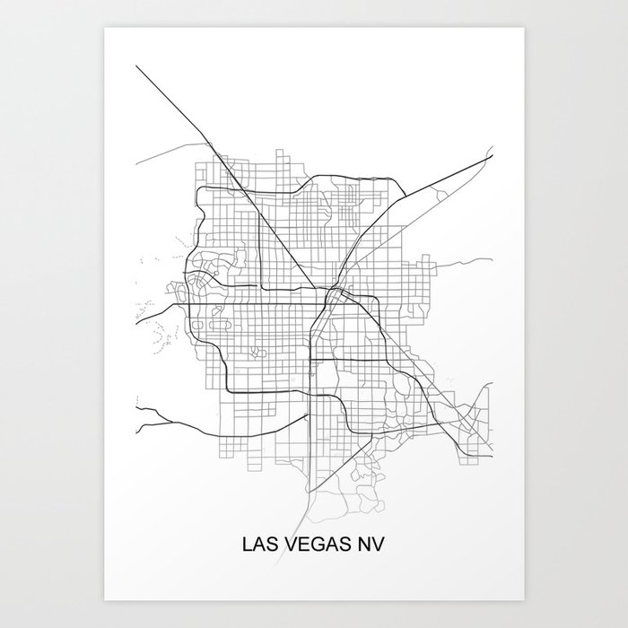 Las Vegas street map Art Print