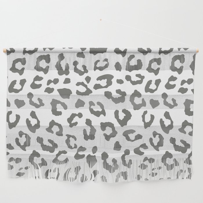 Safari Leopard Print - Grey & White Wall Hanging