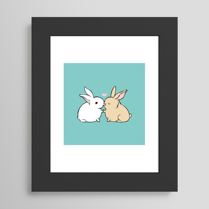 Bunny Kisses Art Print by Huebucket | Society6