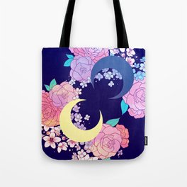 Floral Moon Tote Bag