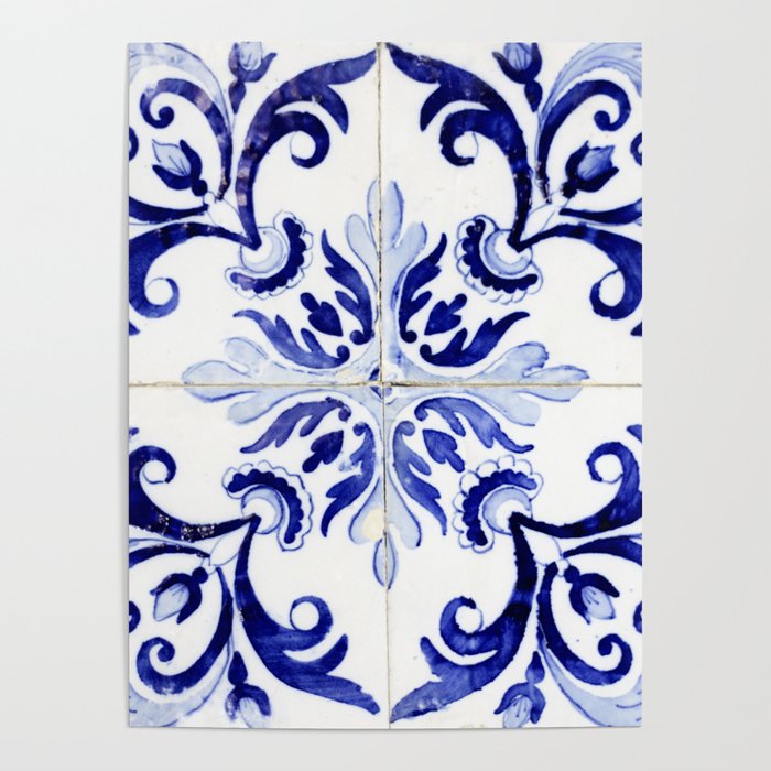 Azulejo V - Portuguese hand painted tiles Poster