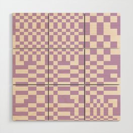 Chequerboard Pattern - Purple Wood Wall Art