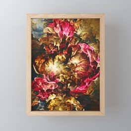 Carnation Flower Bouquet baroque oil painting Framed Mini Art Print