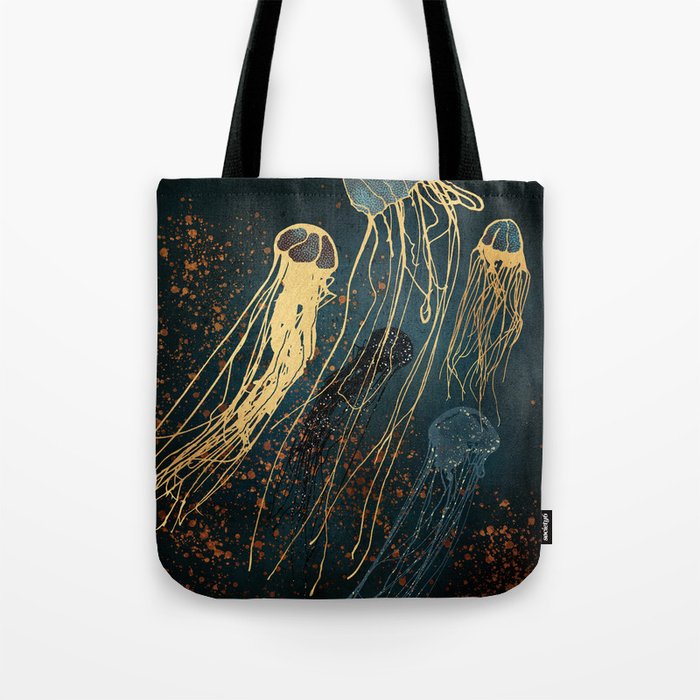 Metallic Jellyfish Tote Bag