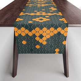 Orange Snake Print Table Runner