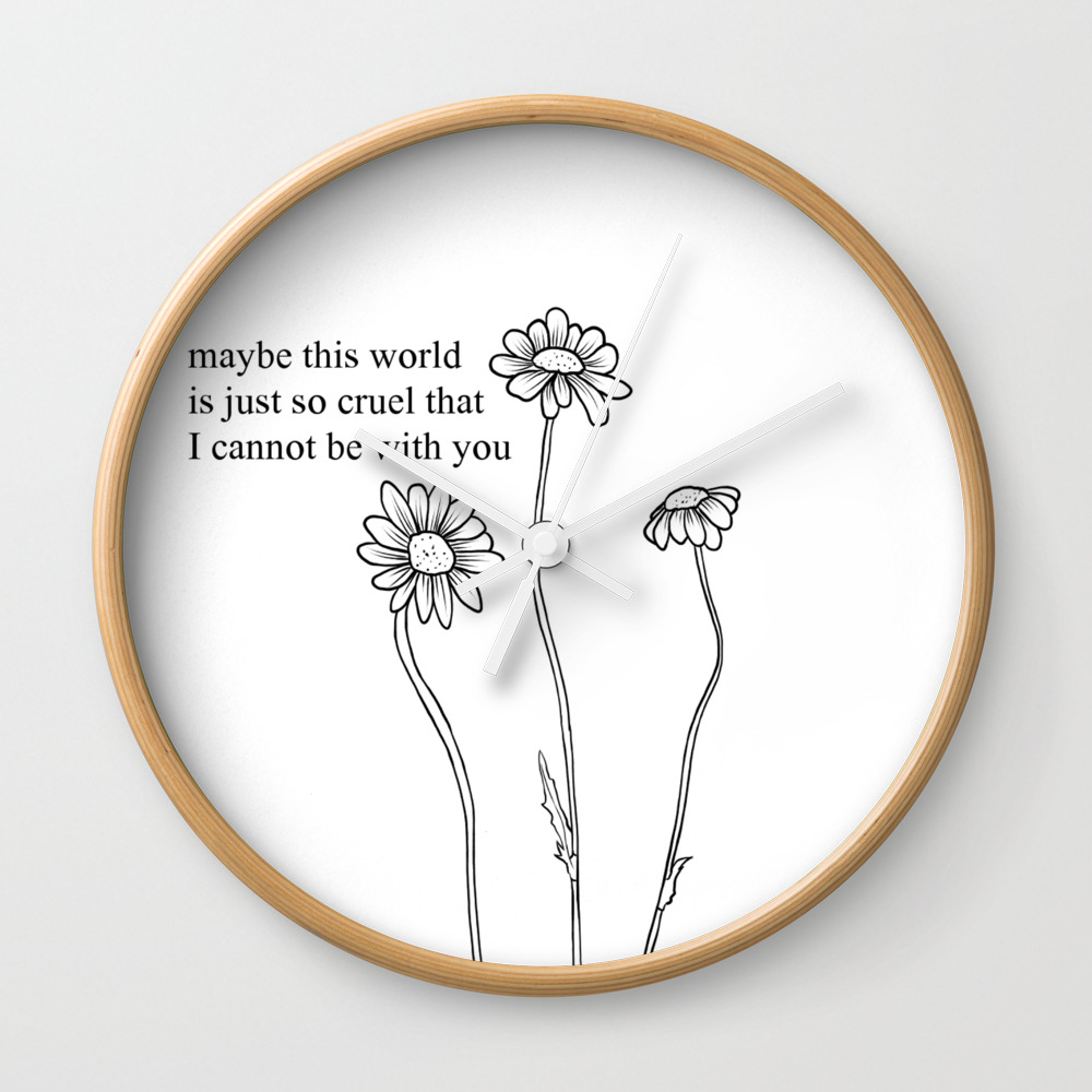 Flowers Aesthetic Wall Clock By Cleoart Society6