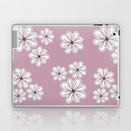 Pearly Purple Flowers on Mauve Background Laptop Skin