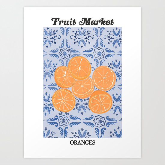 Fruit Market / Oranges Art Print By Les Muses | Society6