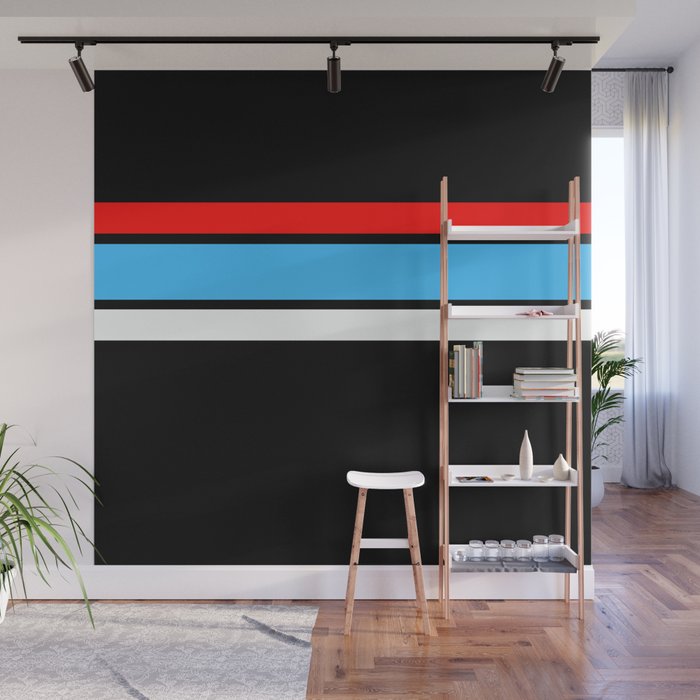 Team Colors 2....red, white and light blue Wall Mural