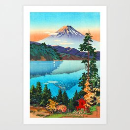 Tsuchiya Koitsu - Lake Ashi in the Hakone Hills in early Autumn - Japanese Vintage Woodblock Art Print