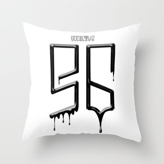 S6 TEE BLACK PAINT Throw Pillow