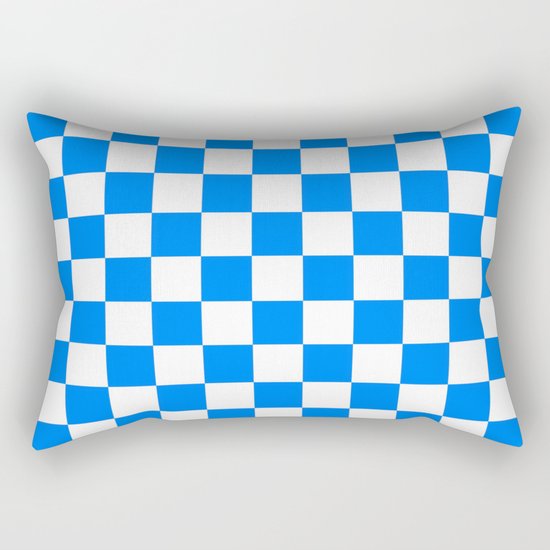 Checker (Azure/White) Rectangular Pillow