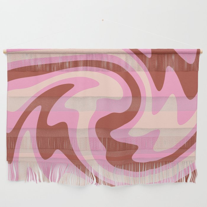 Pink Swirl Retro Cute 70s Liquid Wall Hanging