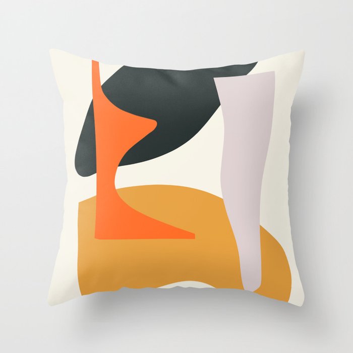 Abstract Modernism Print - Mid Century Modern Art - Colorful Minimalism Shapes Throw Pillow