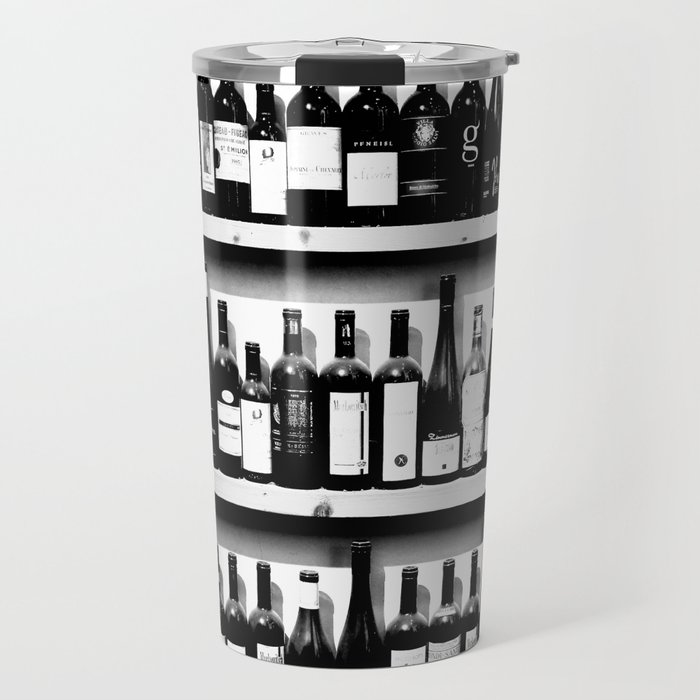Wine Bottles in Black And White #decor #society6 #buyart Travel Mug