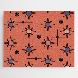 Atomic Sky Starbursts Multicolored Red orange Jigsaw Puzzle