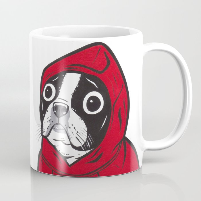 Red Hoodie Boston Terrier Coffee Mug