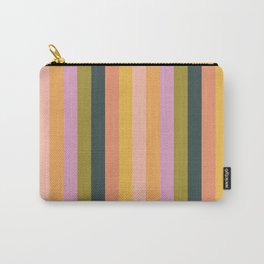 Olive Apricot - Fall Stripes Carry-All Pouch | Pink, Retro, Digital, Halloween, Autumn, Stripes, Orange, Color, 70S, Minimal 