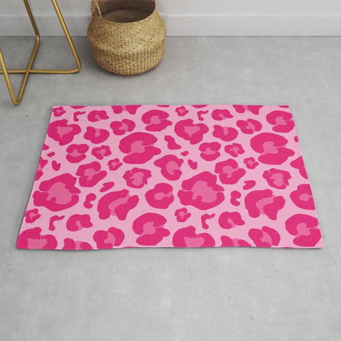 Pink Leopard Print Pattern Wallpaper - Preppy Aesthetic Rug