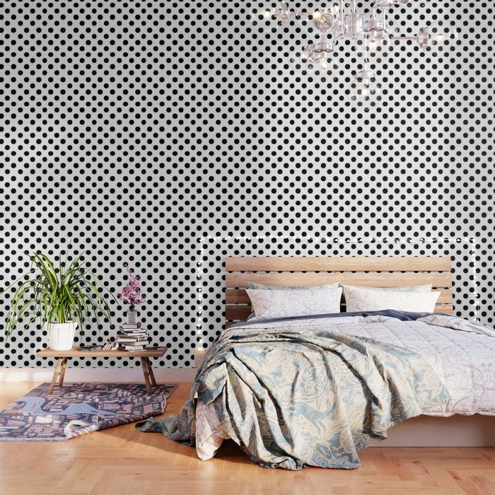 Polka Dots (Black/White) Wallpaper