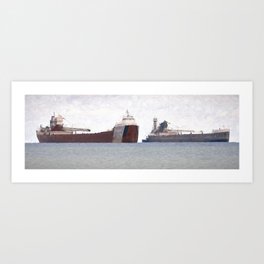 Great Lakes Freighters Art Print