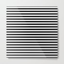 Midnight Black and White Horizontal Deck Chair Stripes Metal Print | Deckstripes, Black, Black and White, Stripe, Blackdeckchair, Striped, Graphicdesign, Softblack, Pattern, Blackstripe 